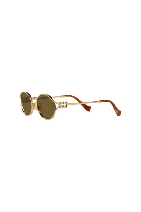 miu miu 52ys gold and brown|Miu Miu MU 52YS L (54 .